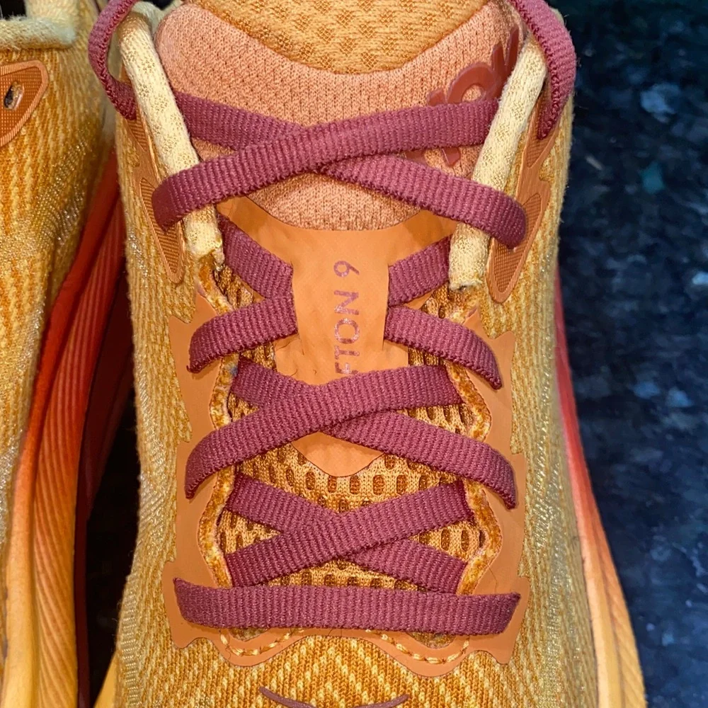 Hoka One One Clifton 9 Running Shoes Size 6.5 Amber Haze/ Sherbert - Picture 7 of 16